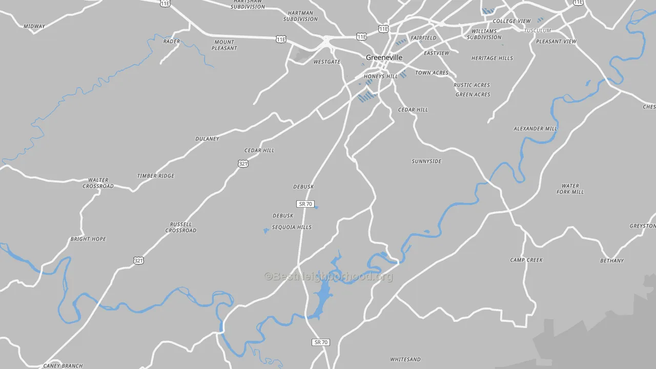 Transit Grade map of 37743, TN