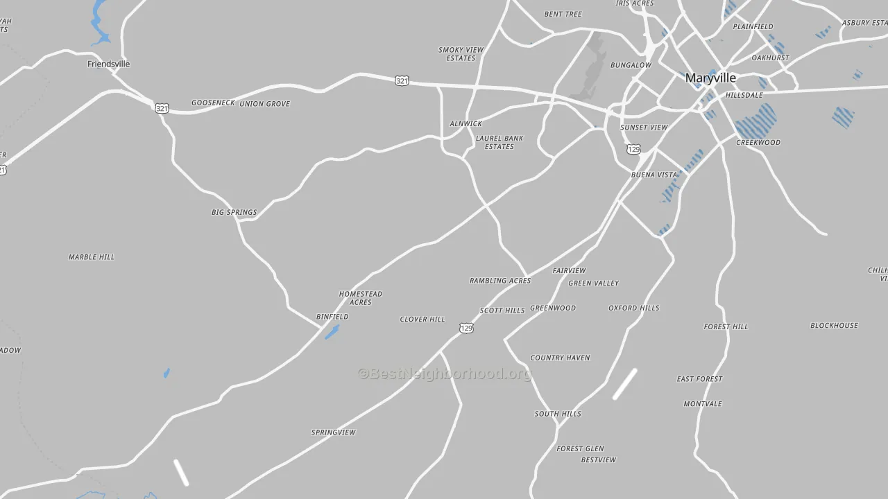 Transit Grade map of 37801, TN