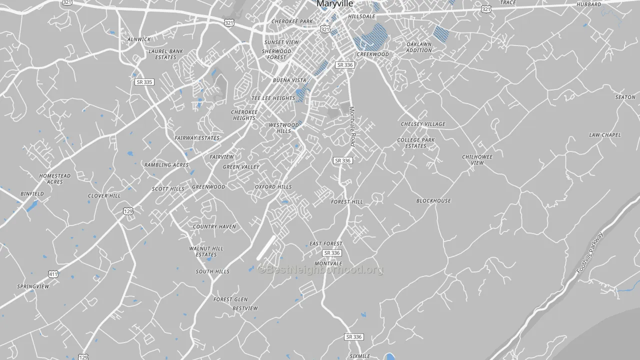 Transit Grade map of 37803, TN