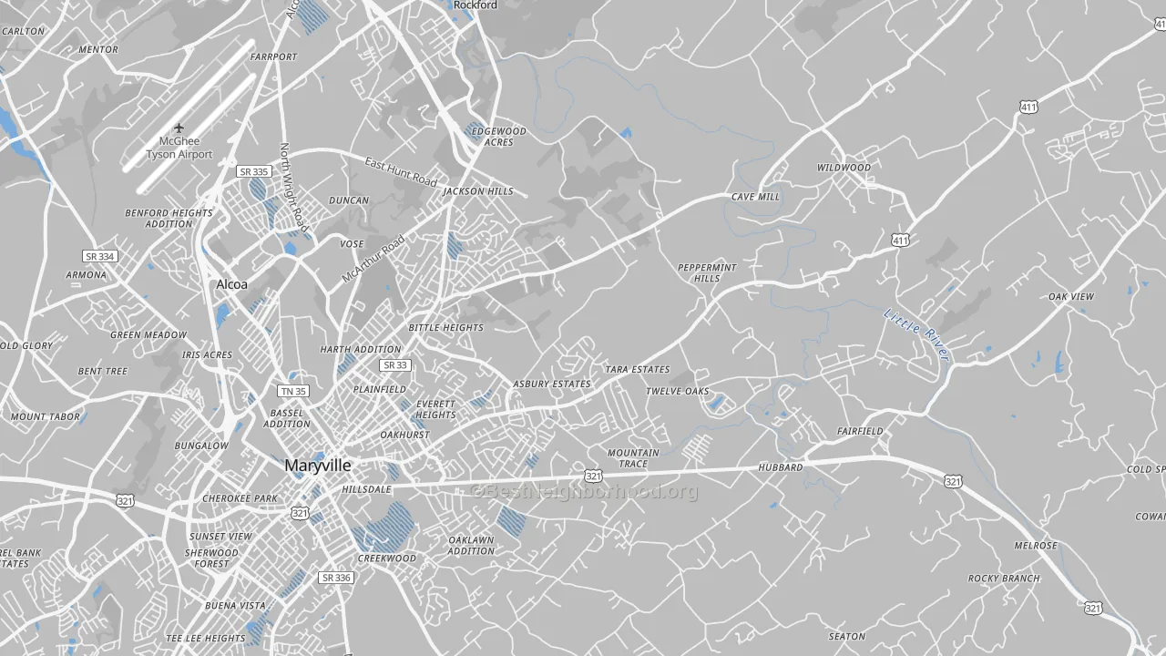 Transit Grade map of 37804, TN