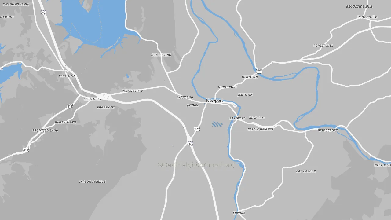 Transit Grade map of 37821, TN