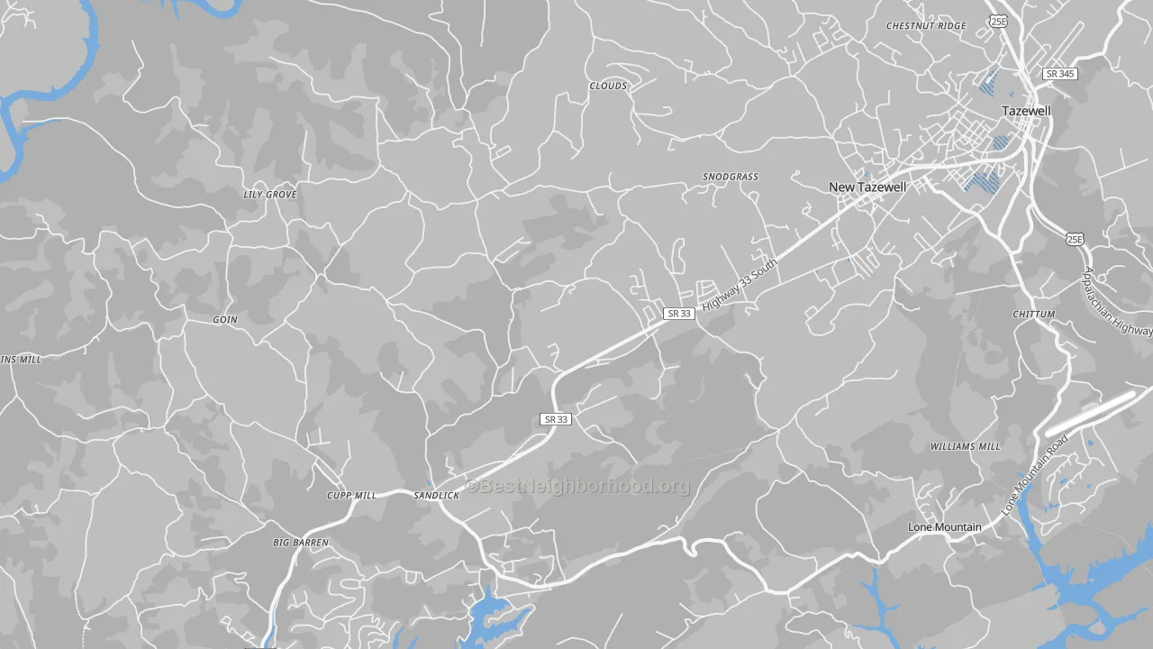 Transit Grade map of 37825, TN