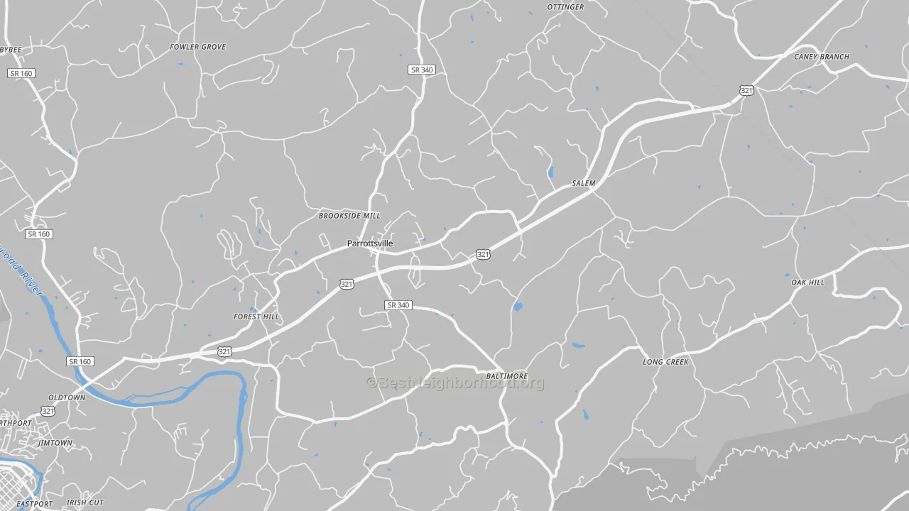 Transit Grade map of 37843, TN