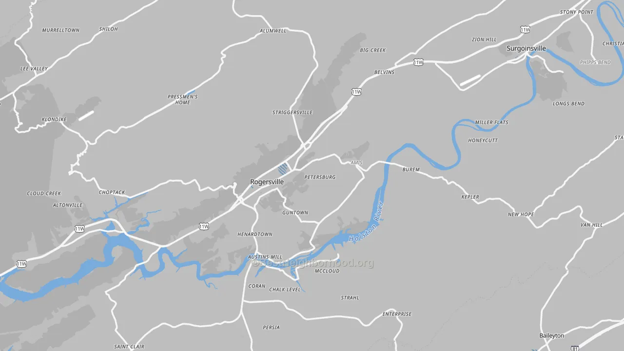 Transit Grade map of 37857, TN