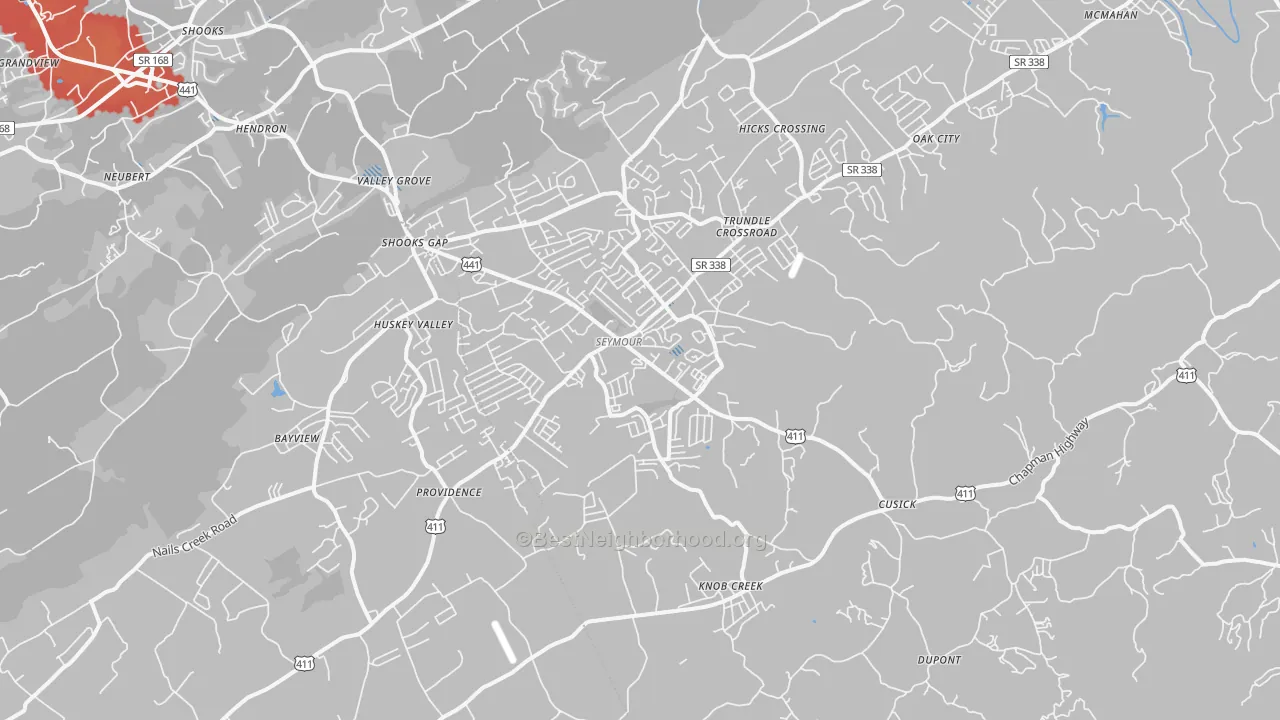 Transit Grade map of 37865, TN