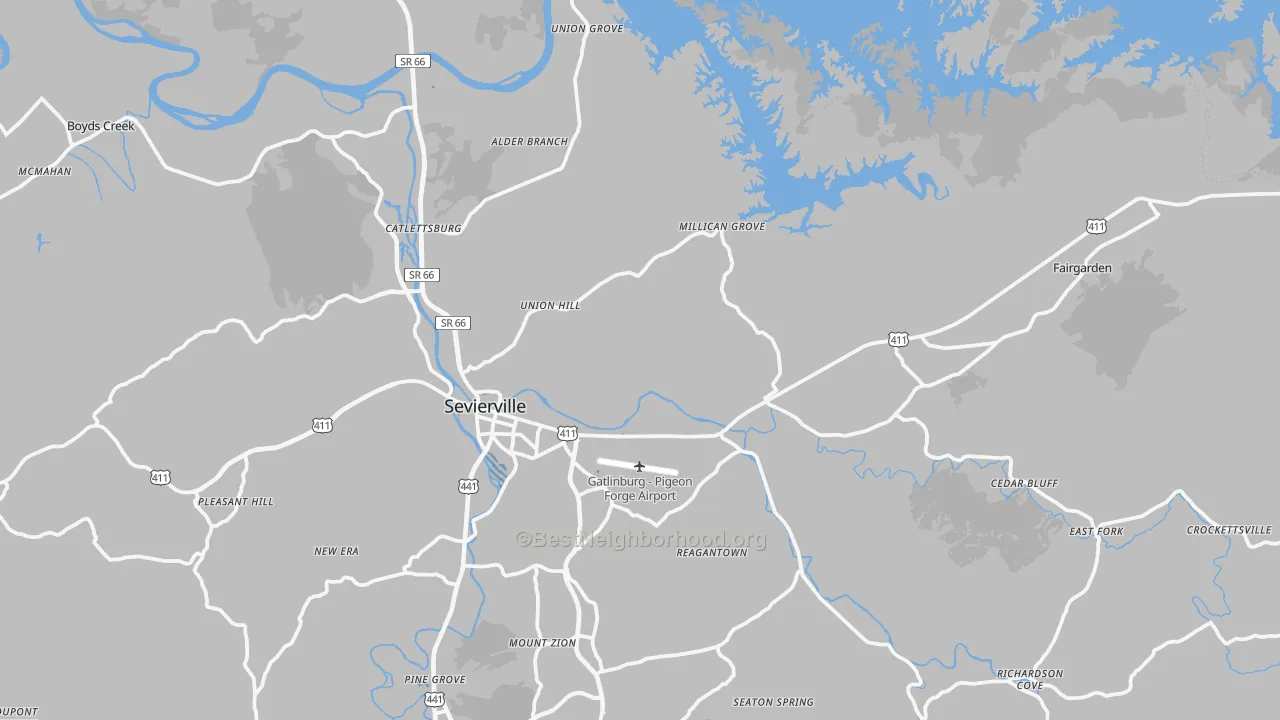 Transit Grade map of 37876, TN