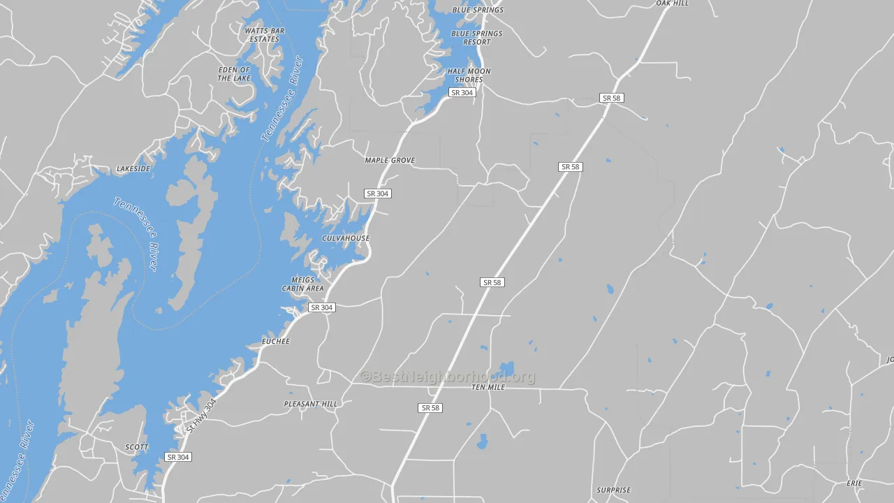 Transit Grade map of 37880, TN