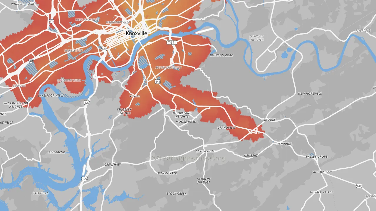 Transit Grade map of 37920, TN