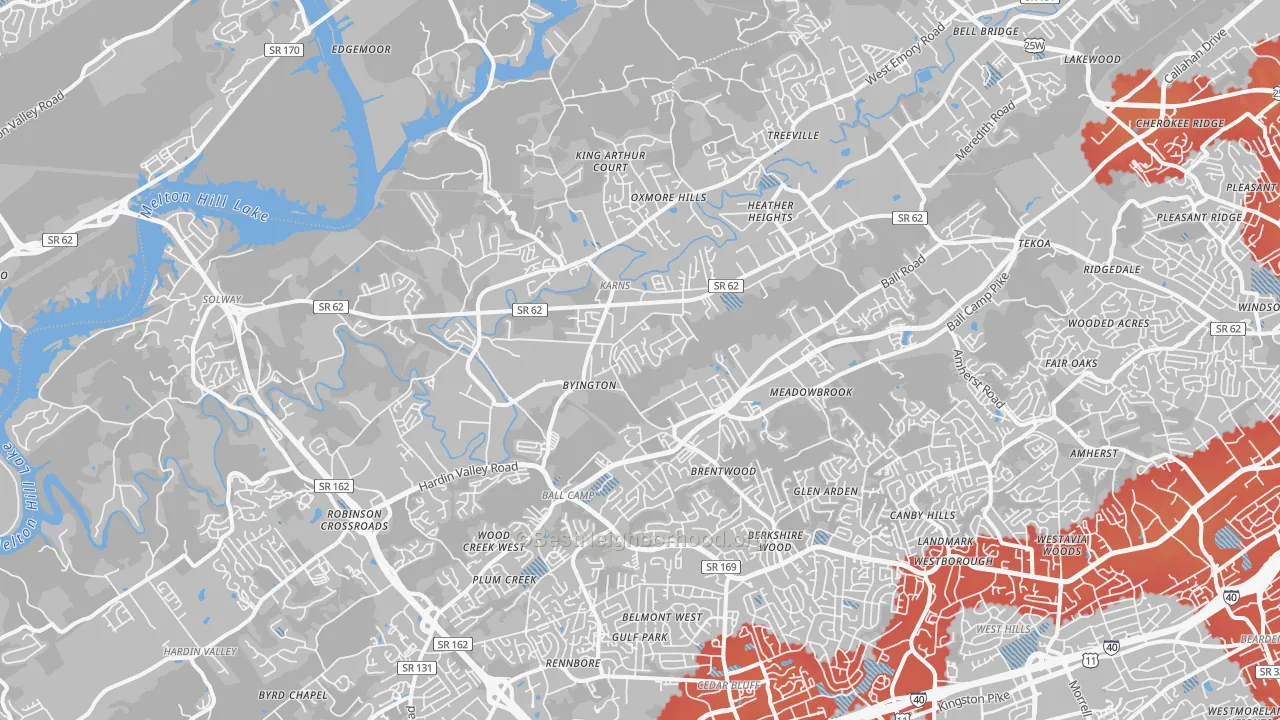 Transit Grade map of 37931, TN