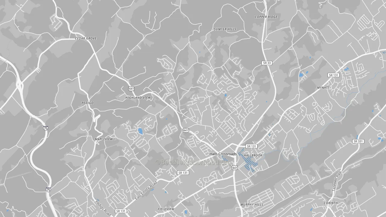 Transit Grade map of 37938, TN