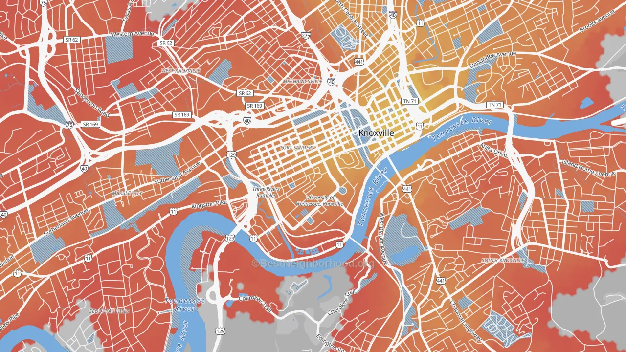 Transit Grade map of 37996, TN