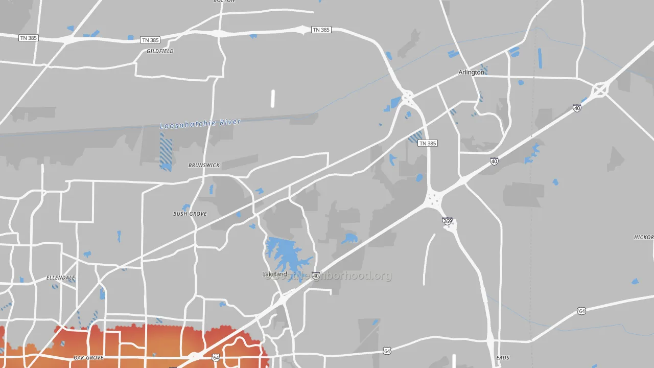 Transit Grade map of 38002, TN