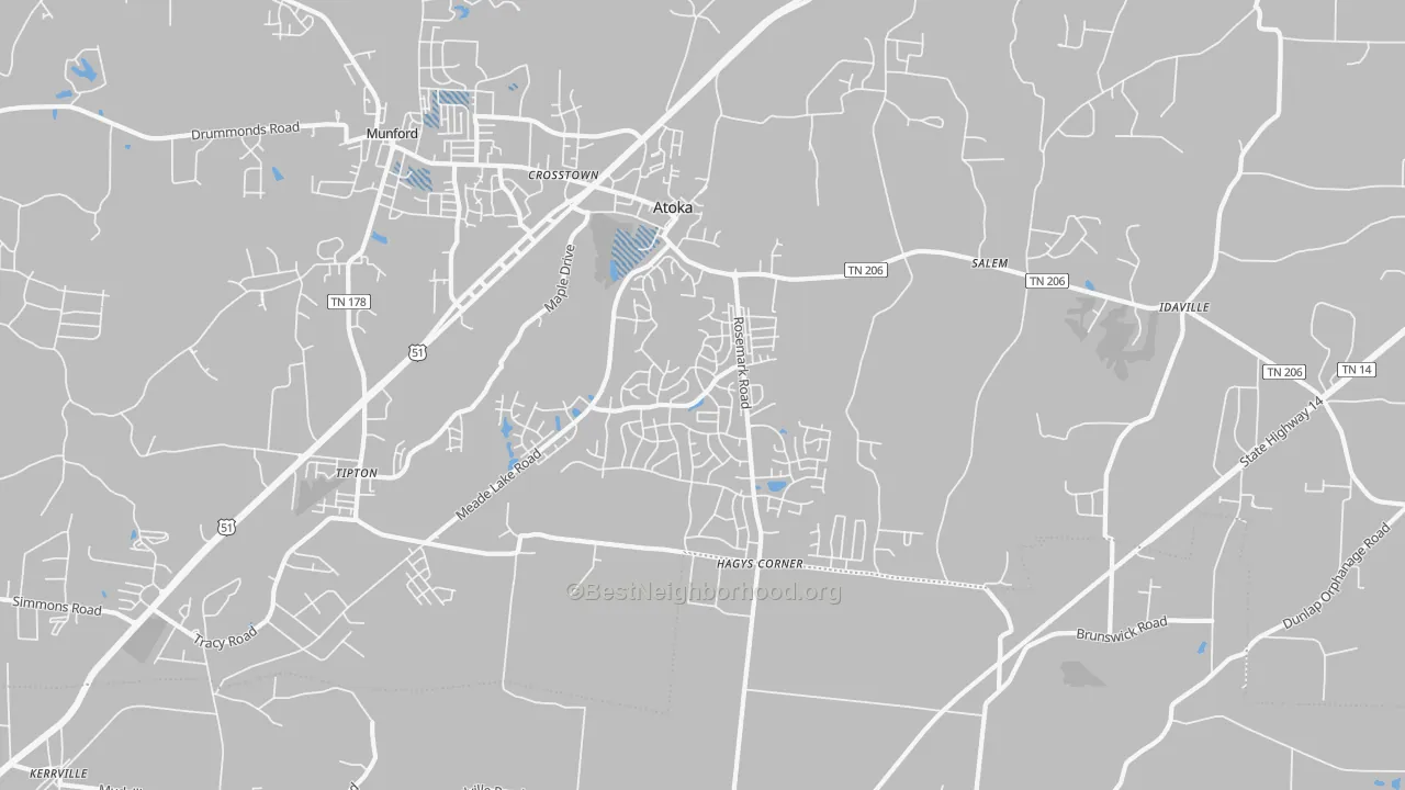 Transit Grade map of 38004, TN