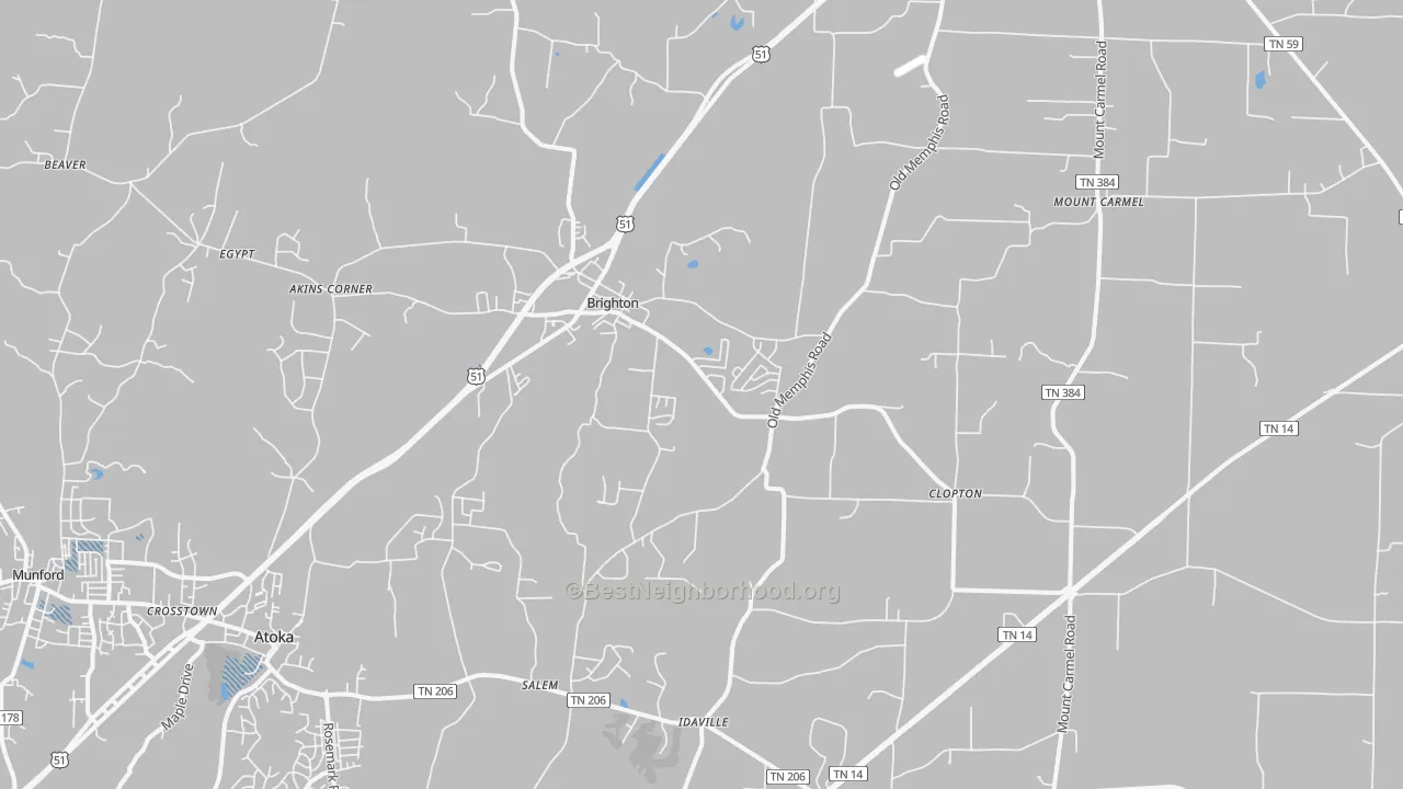 Transit Grade map of 38011, TN