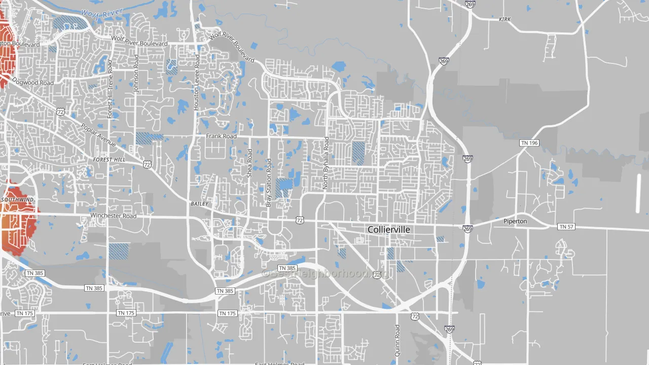 Transit Grade map of 38017, TN