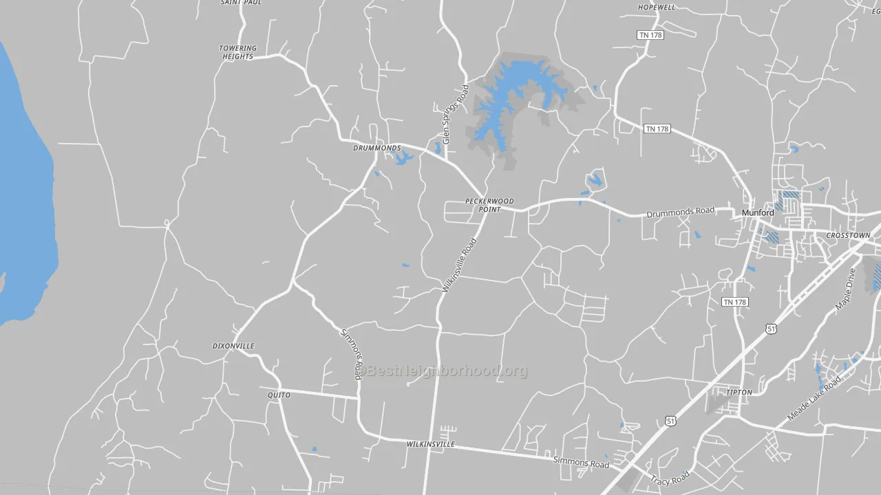 Transit Grade map of 38023, TN