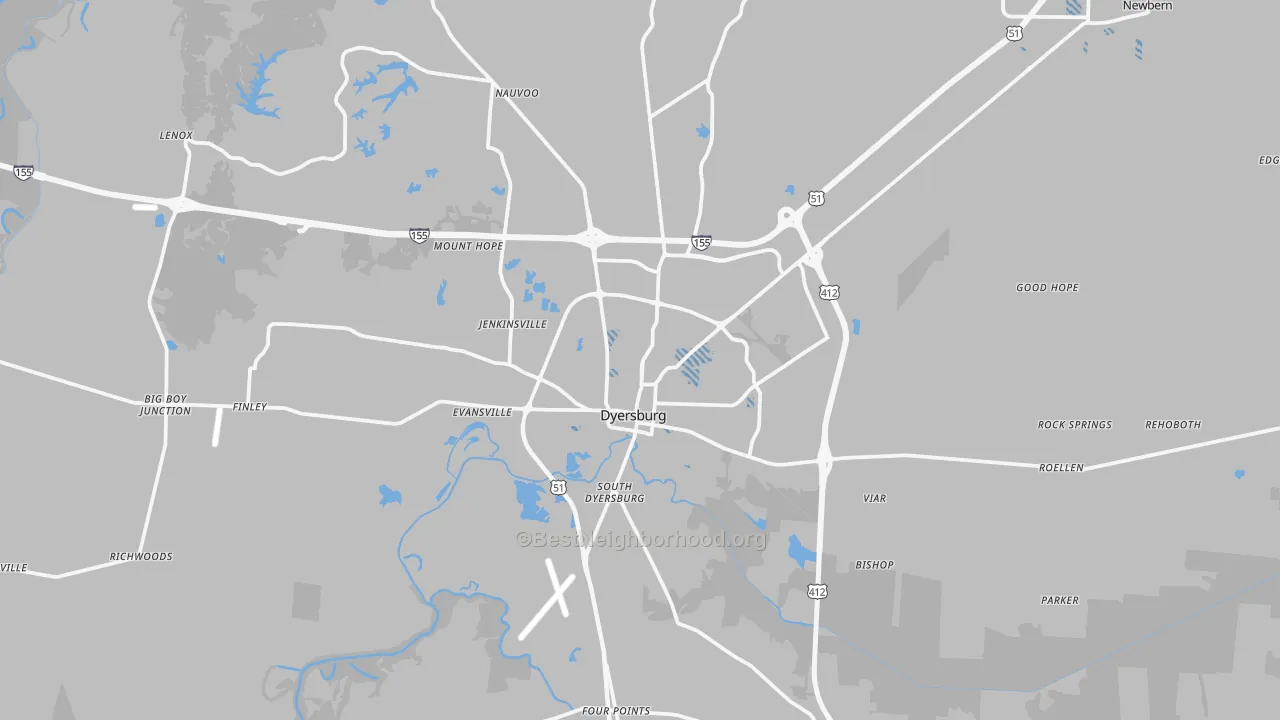 Transit Grade map of 38024, TN