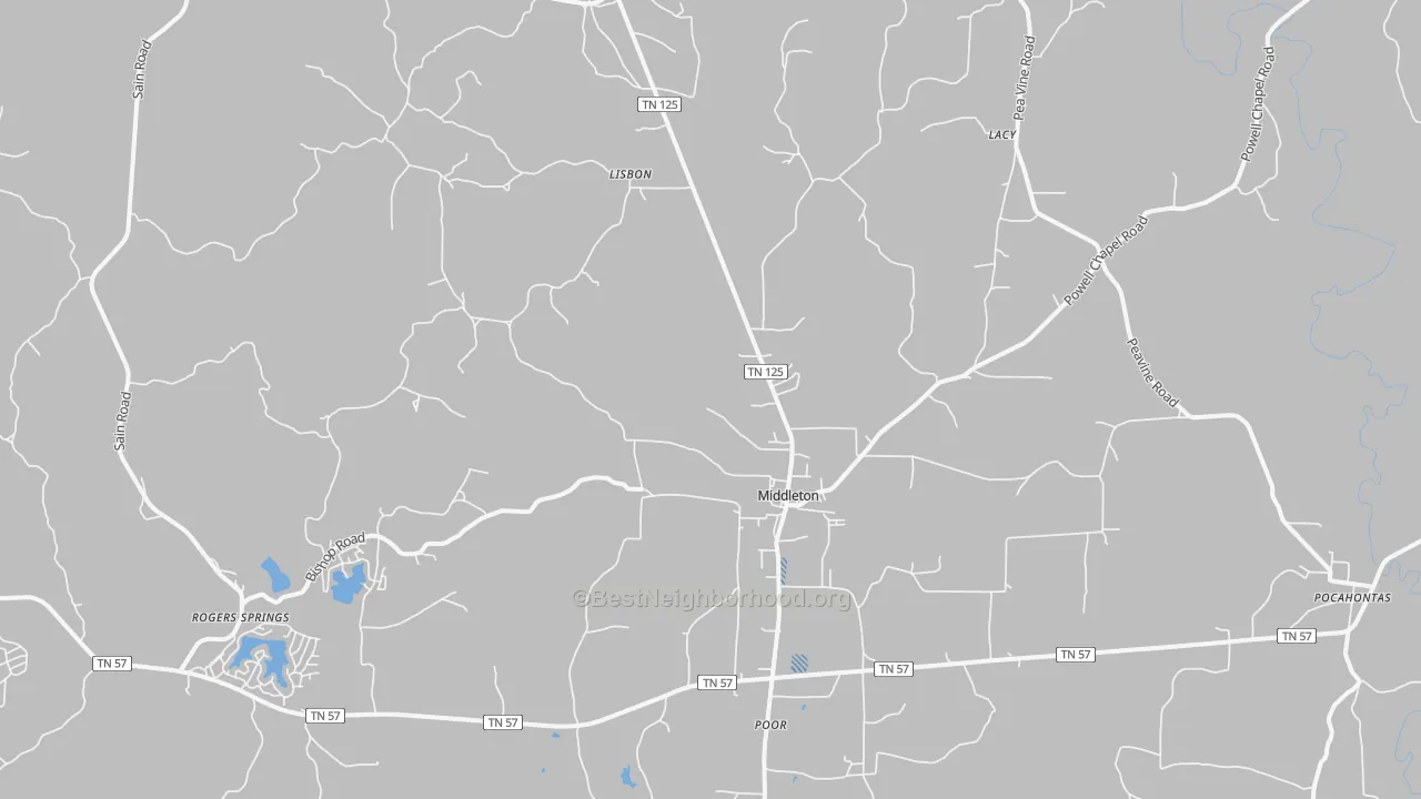 Transit Grade map of 38052, TN