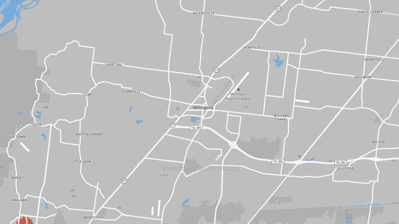 Transit Grade map of 38053, TN