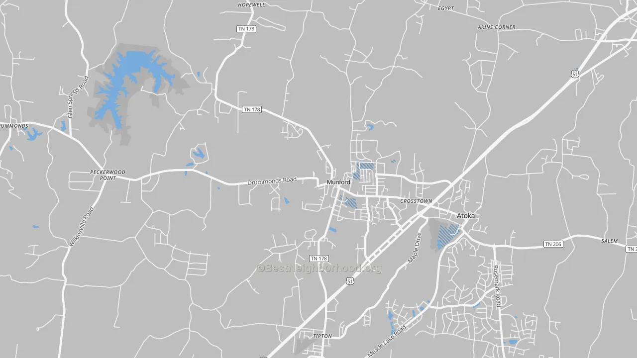 Transit Grade map of 38058, TN