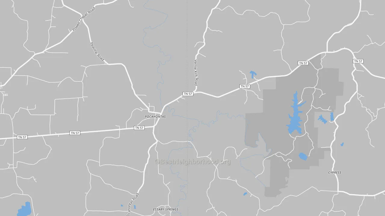 Transit Grade map of 38061, TN