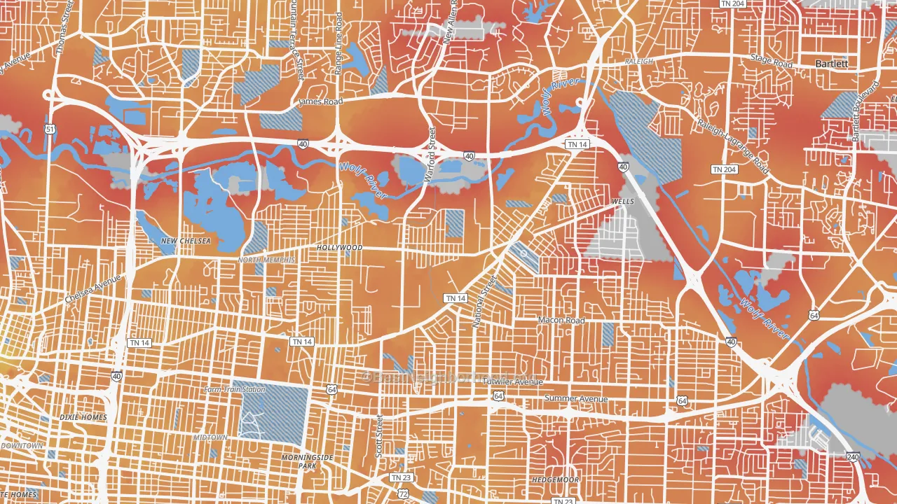 Transit Grade map of 38108, TN