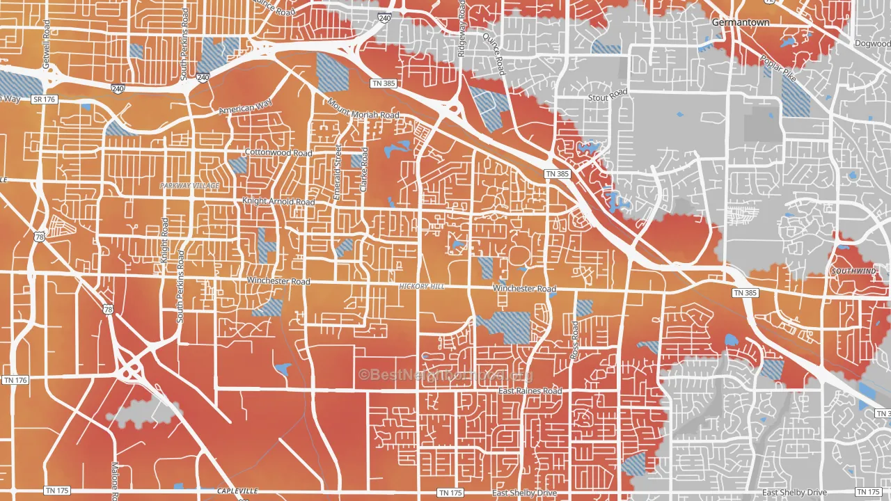 Transit Grade map of 38115, TN