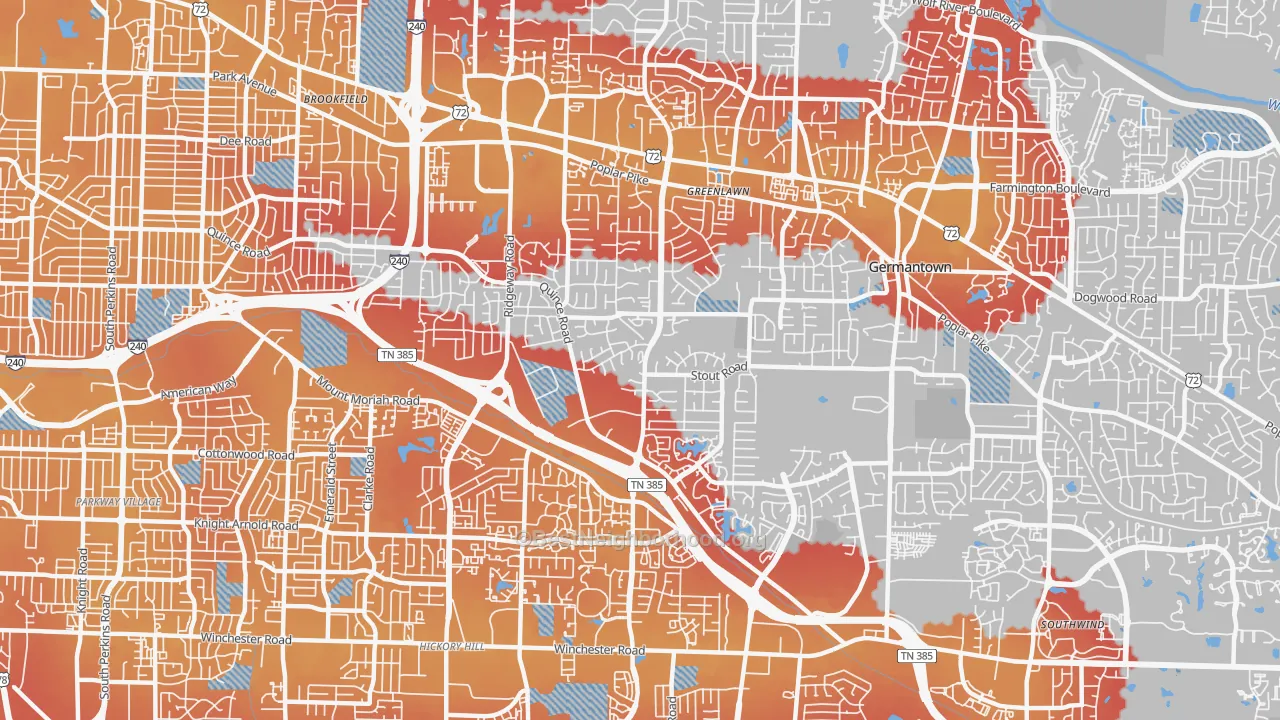 Transit Grade map of 38119, TN