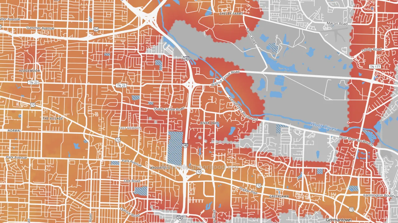 Transit Grade map of 38120, TN