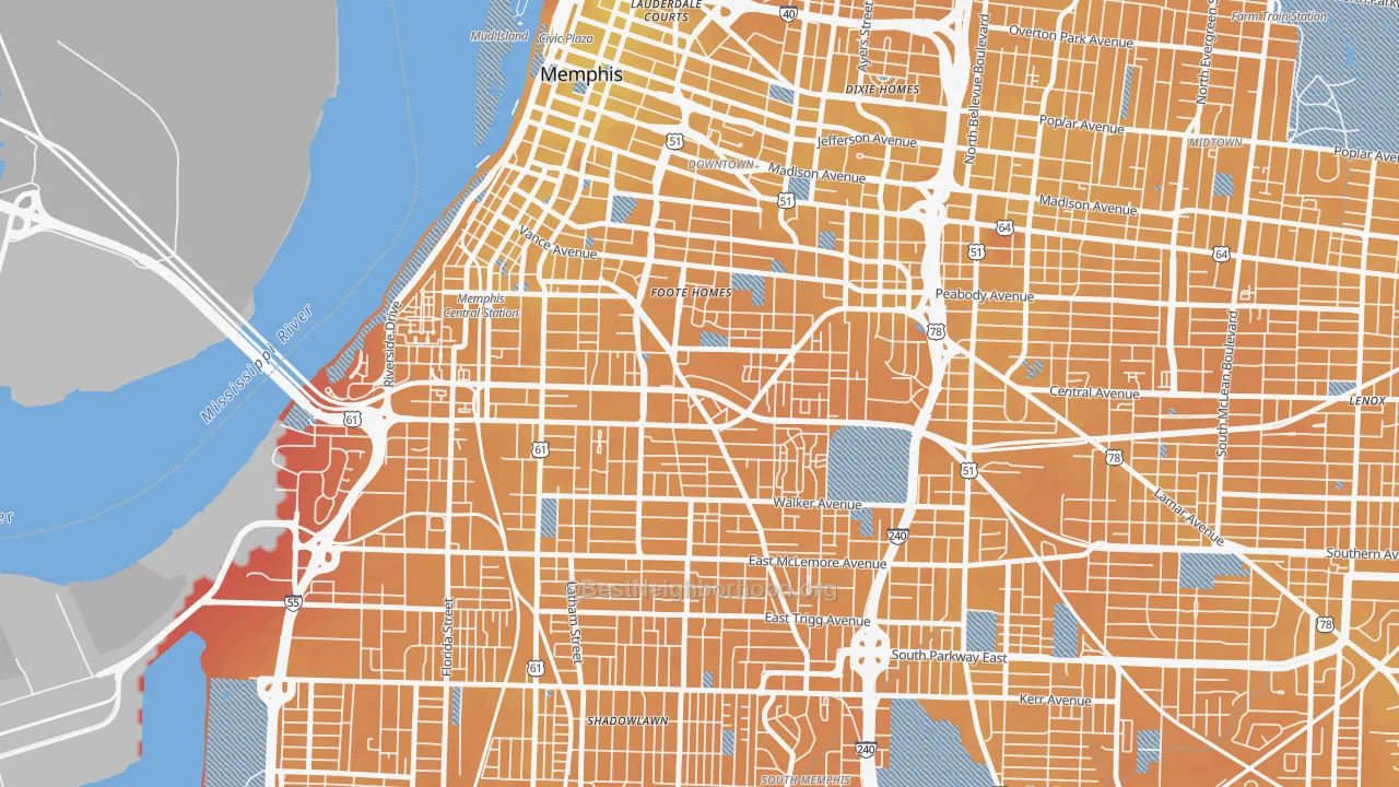 Transit Grade map of 38126, TN