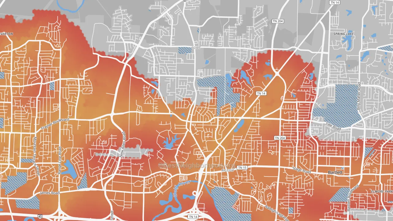 Transit Grade map of 38128, TN