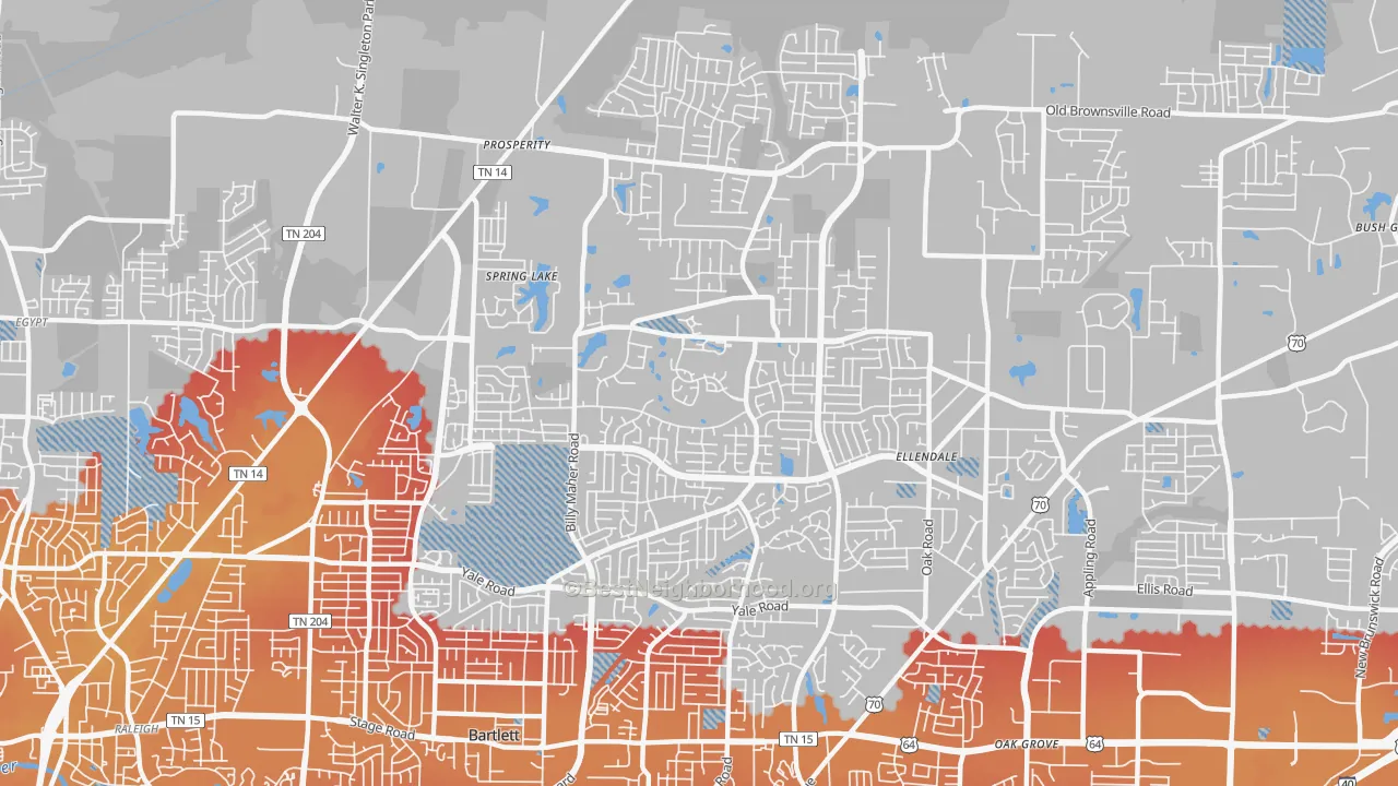 Transit Grade map of 38135, TN