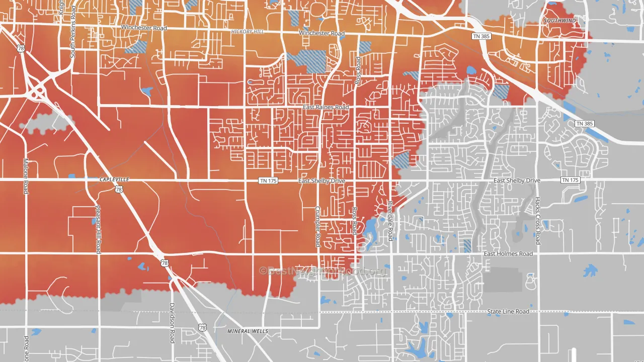 Transit Grade map of 38141, TN