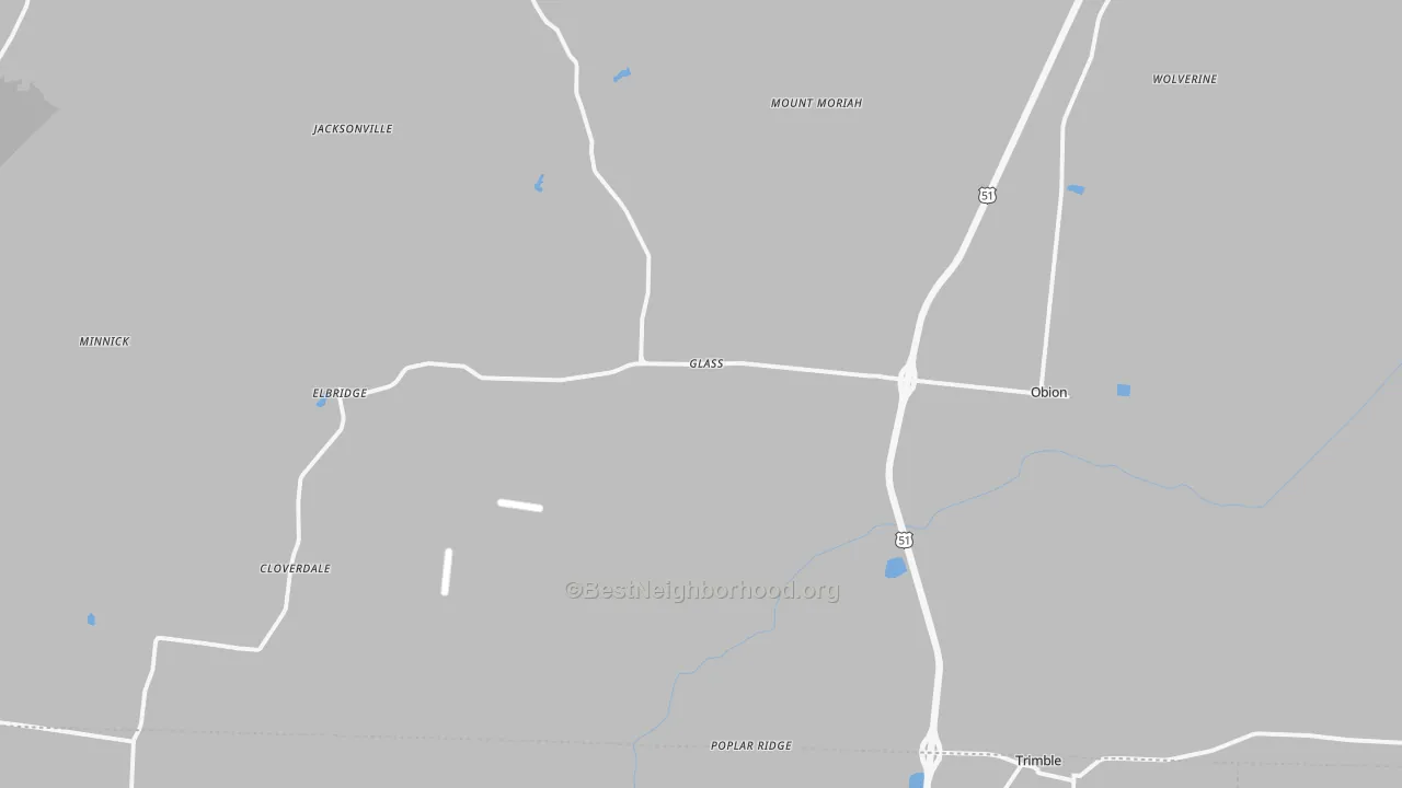 Transit Grade map of 38240, TN