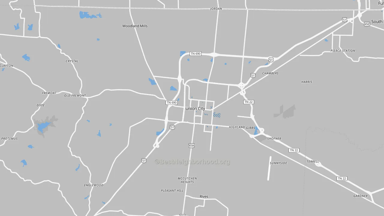 Transit Grade map of 38261, TN