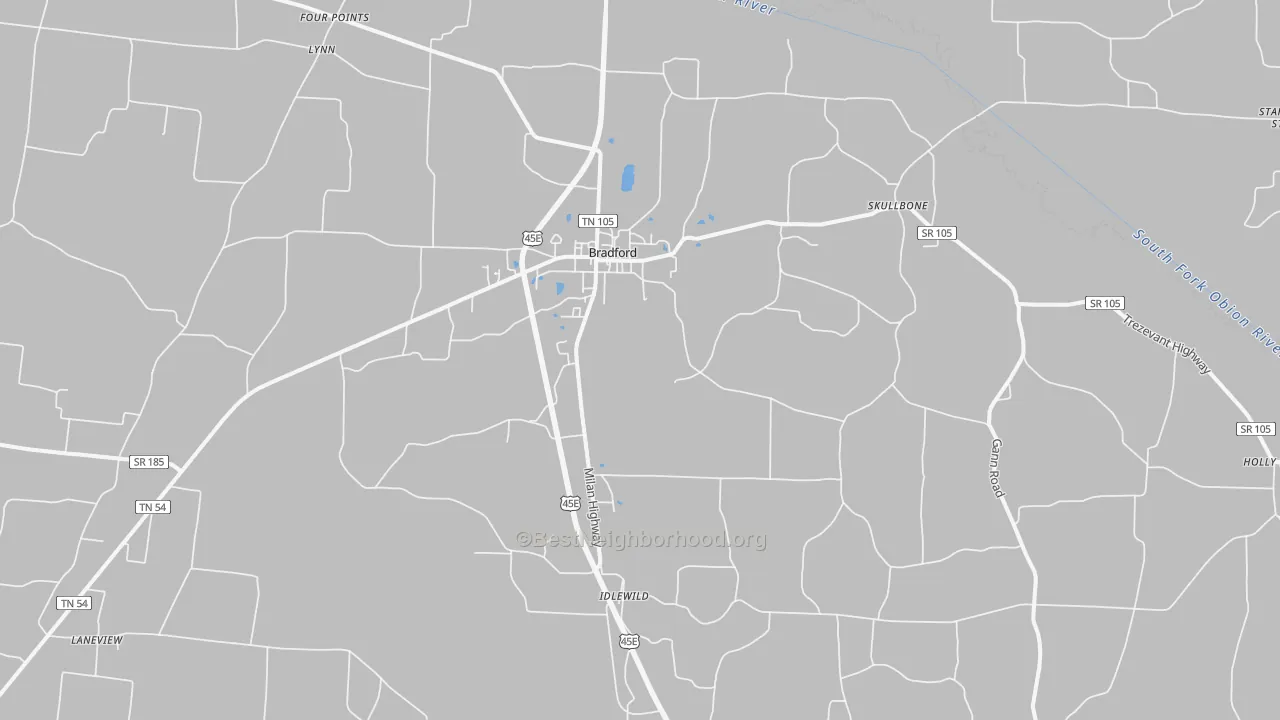 Transit Grade map of 38316, TN