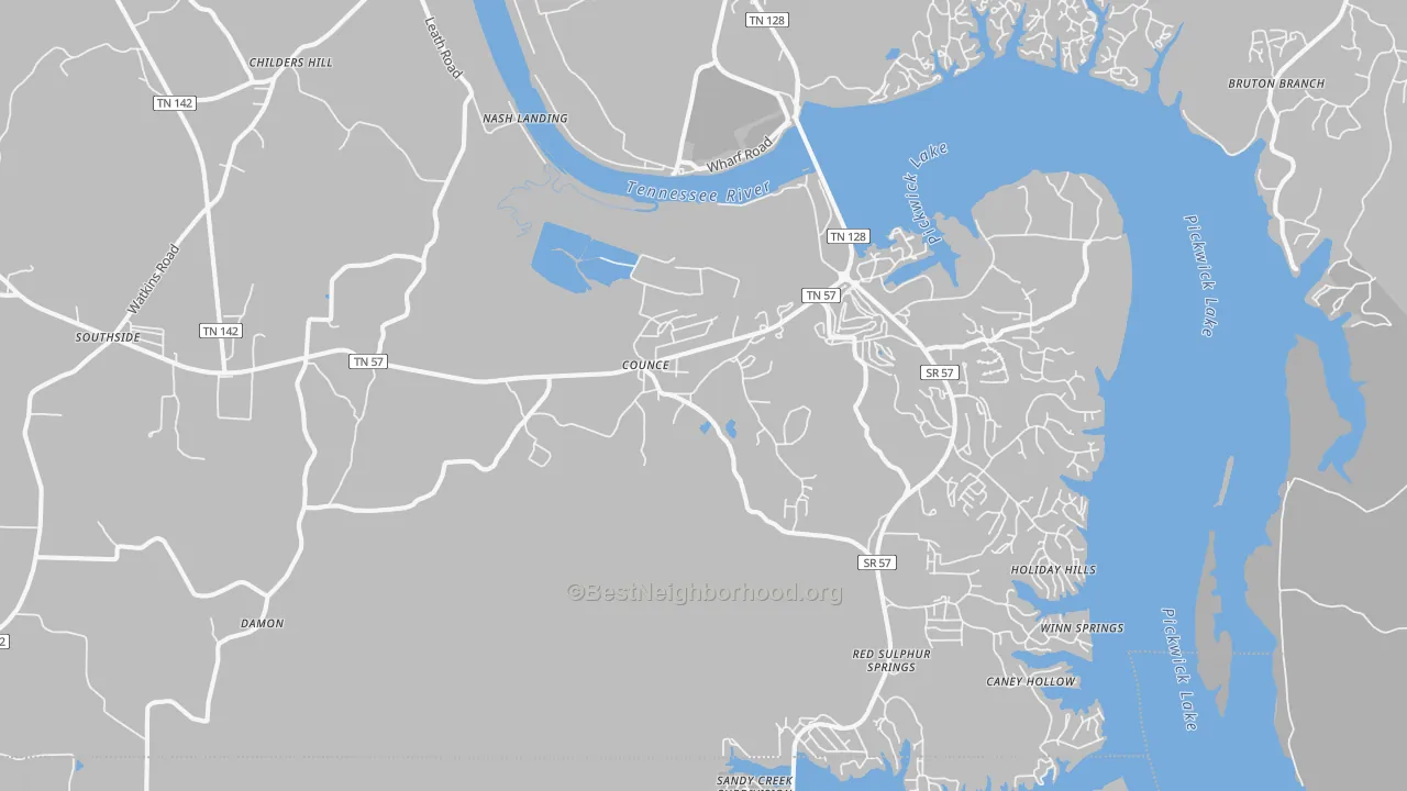 Transit Grade map of 38326, TN