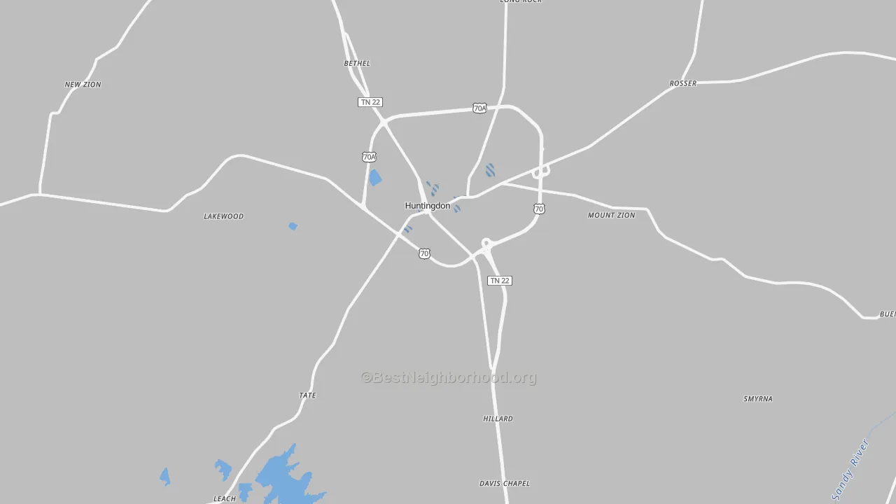 Transit Grade map of 38344, TN