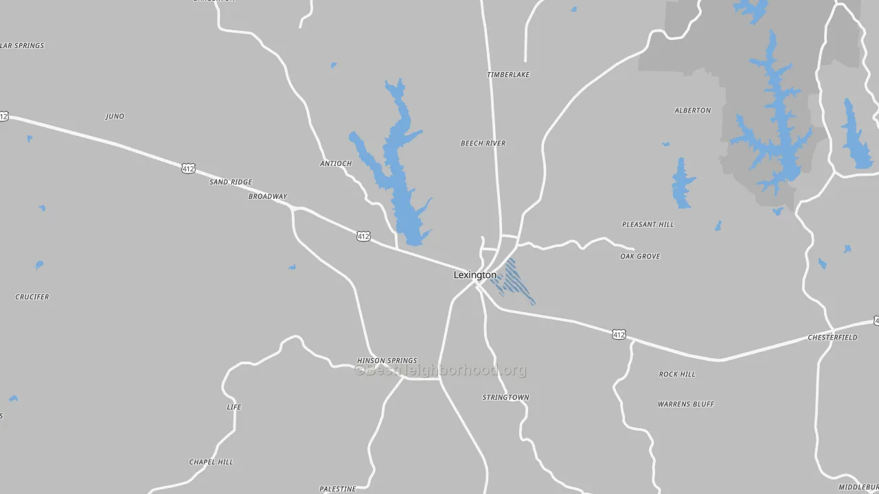Transit Grade map of 38351, TN