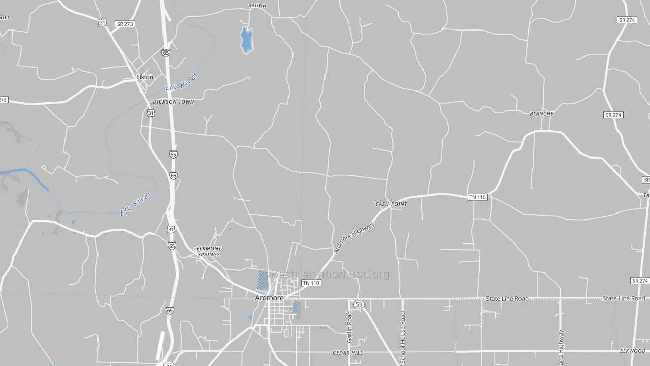Transit Grade map of 38449, TN