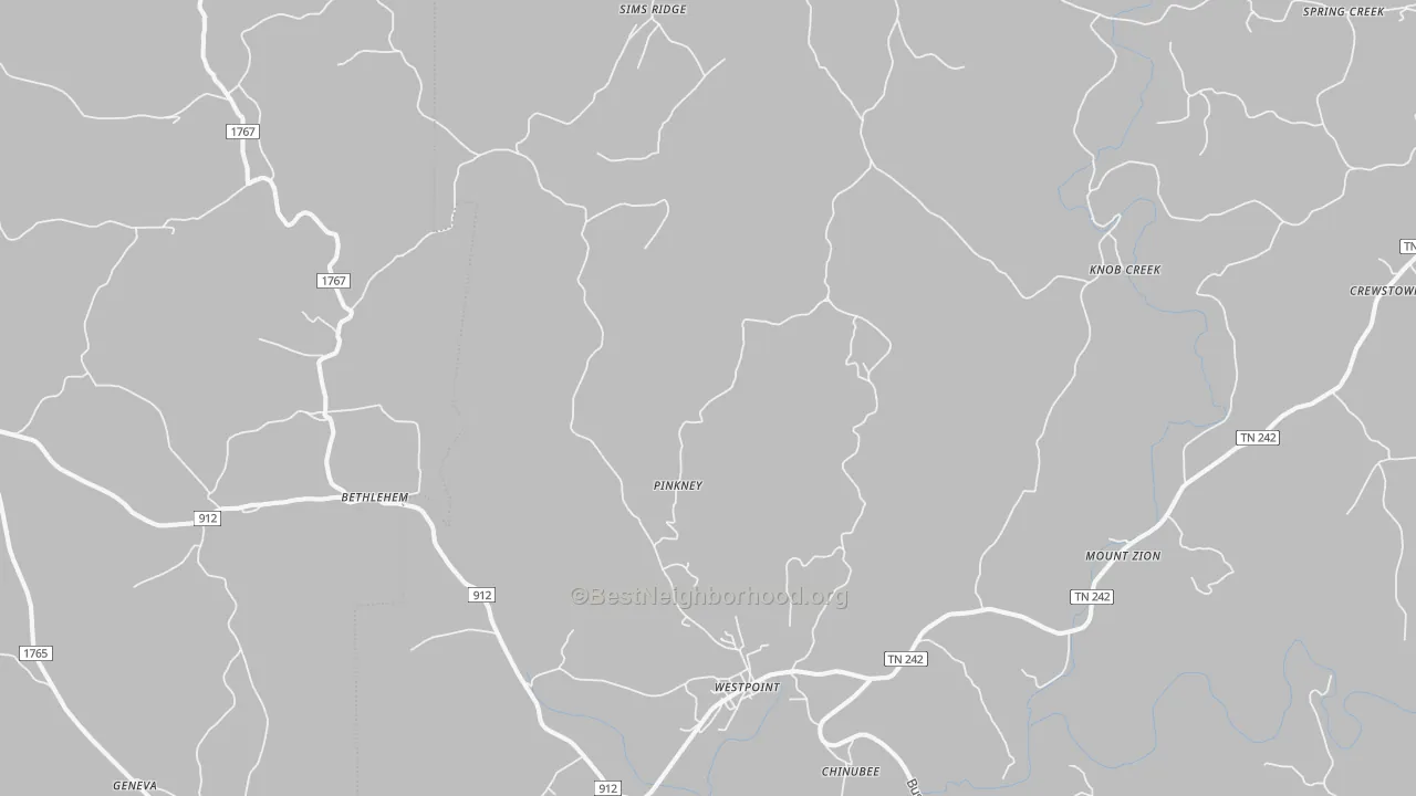 Transit Grade map of 38486, TN