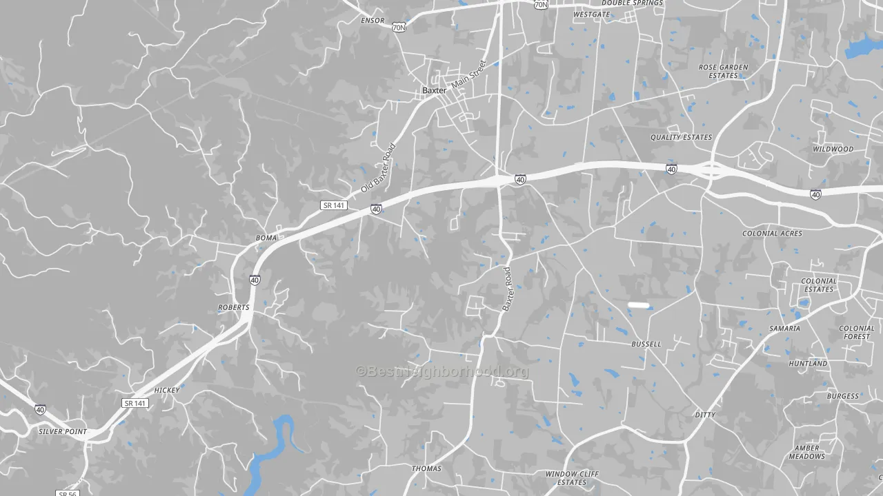 Transit Grade map of 38544, TN