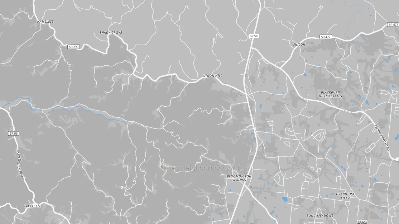 Transit Grade map of 38545, TN