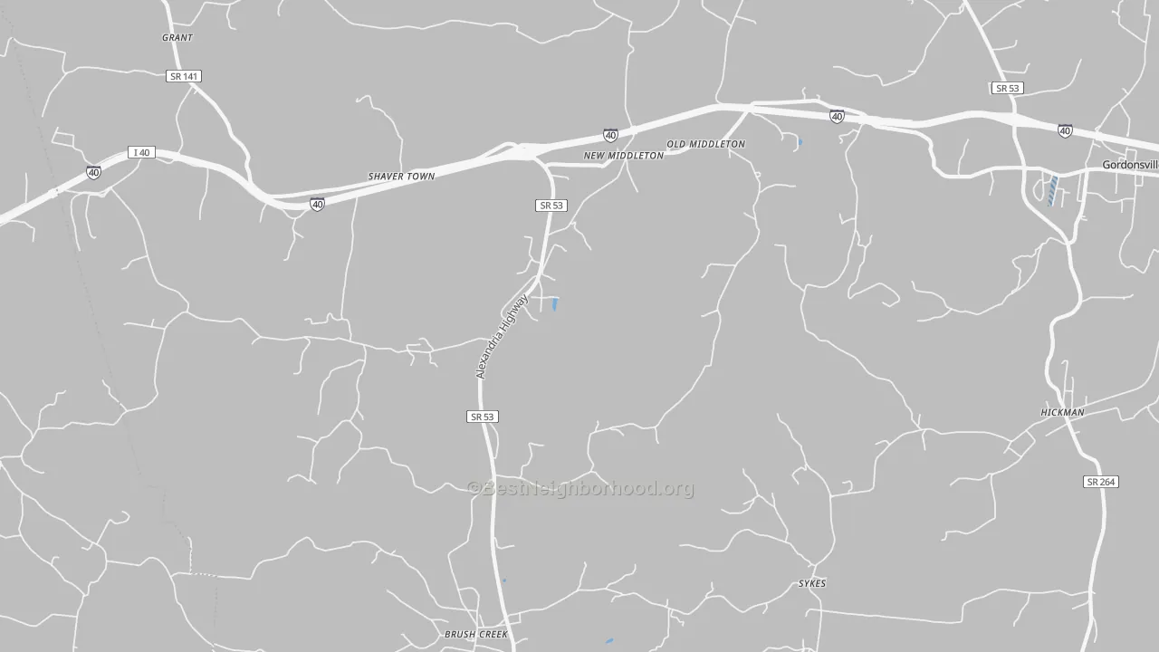 Transit Grade map of 38547, TN
