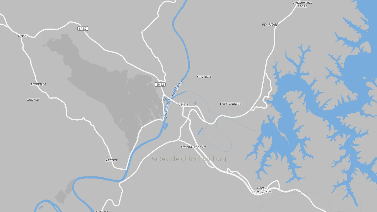 Transit Grade map of 38551, TN