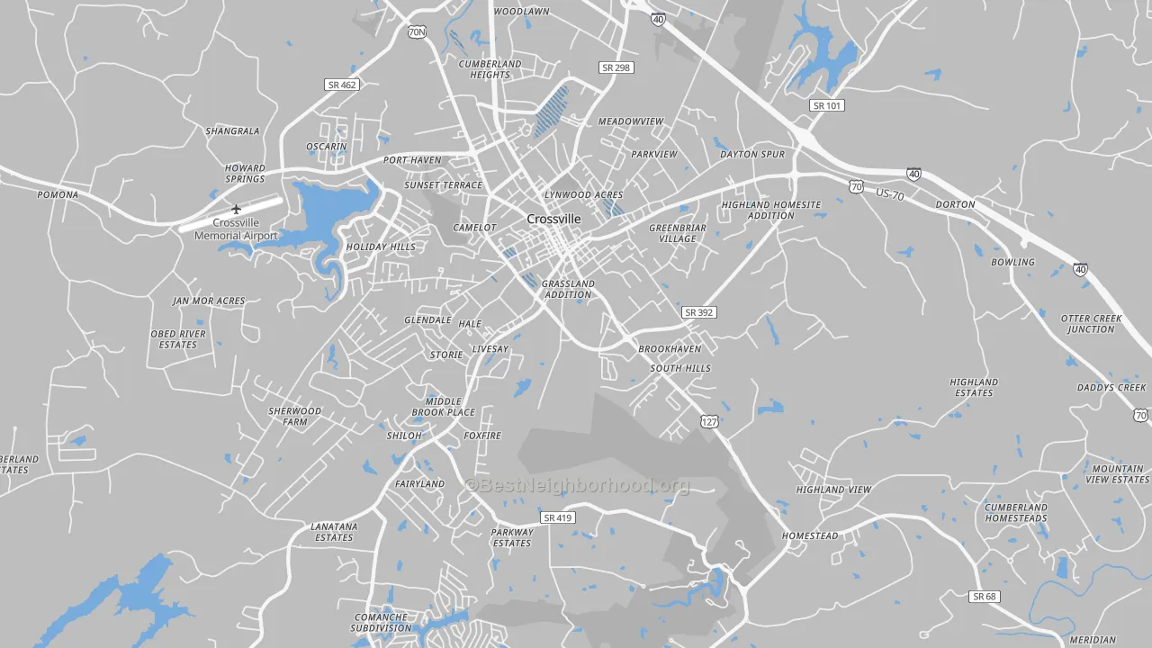 Transit Grade map of 38555, TN