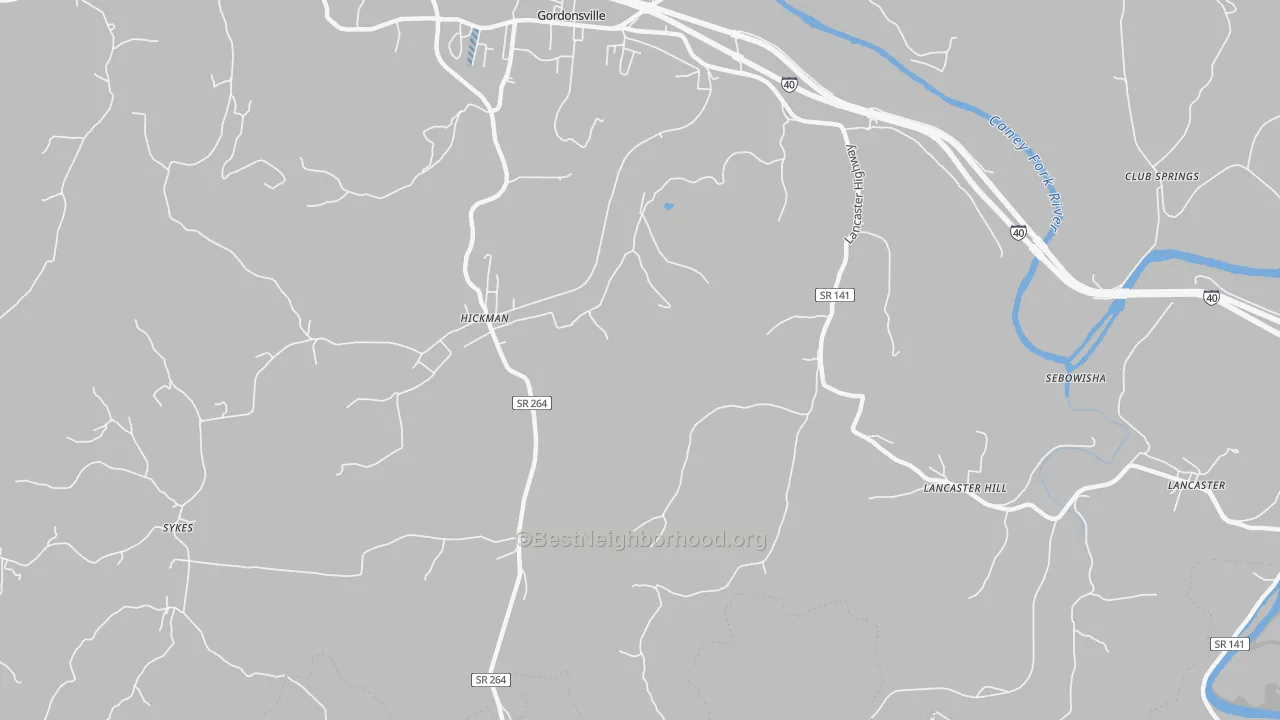 Transit Grade map of 38567, TN