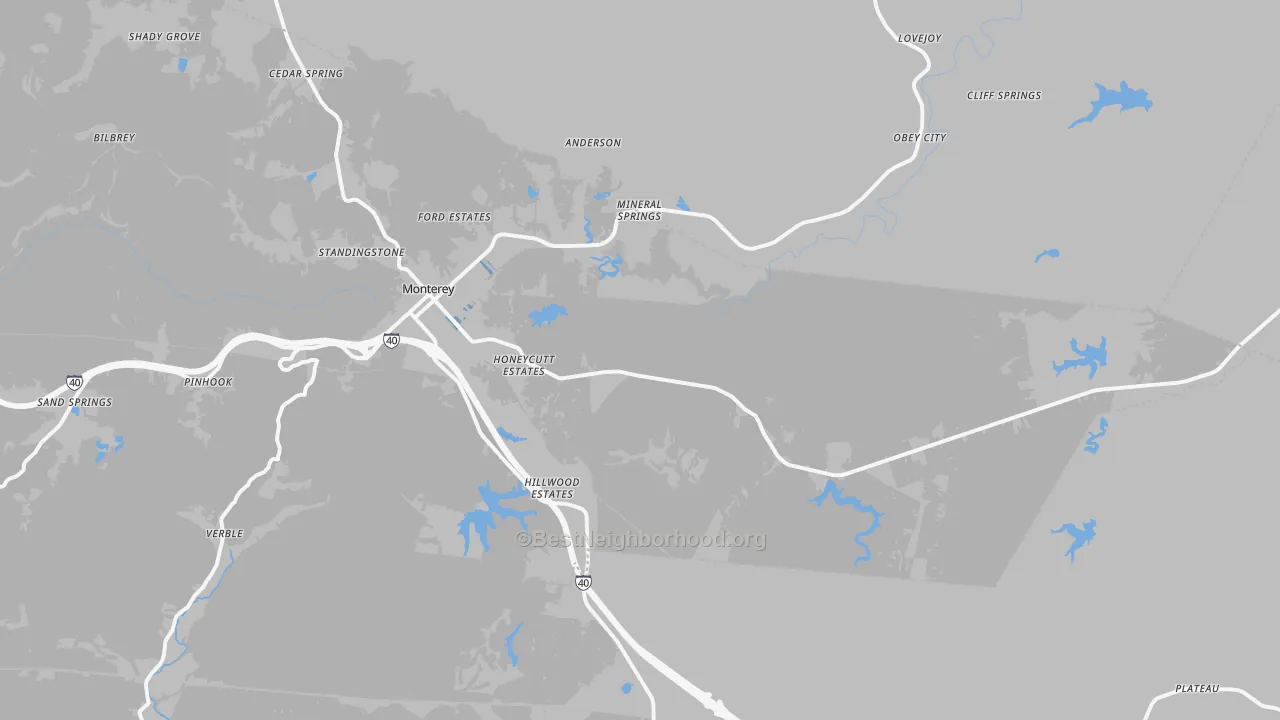 Transit Grade map of 38574, TN
