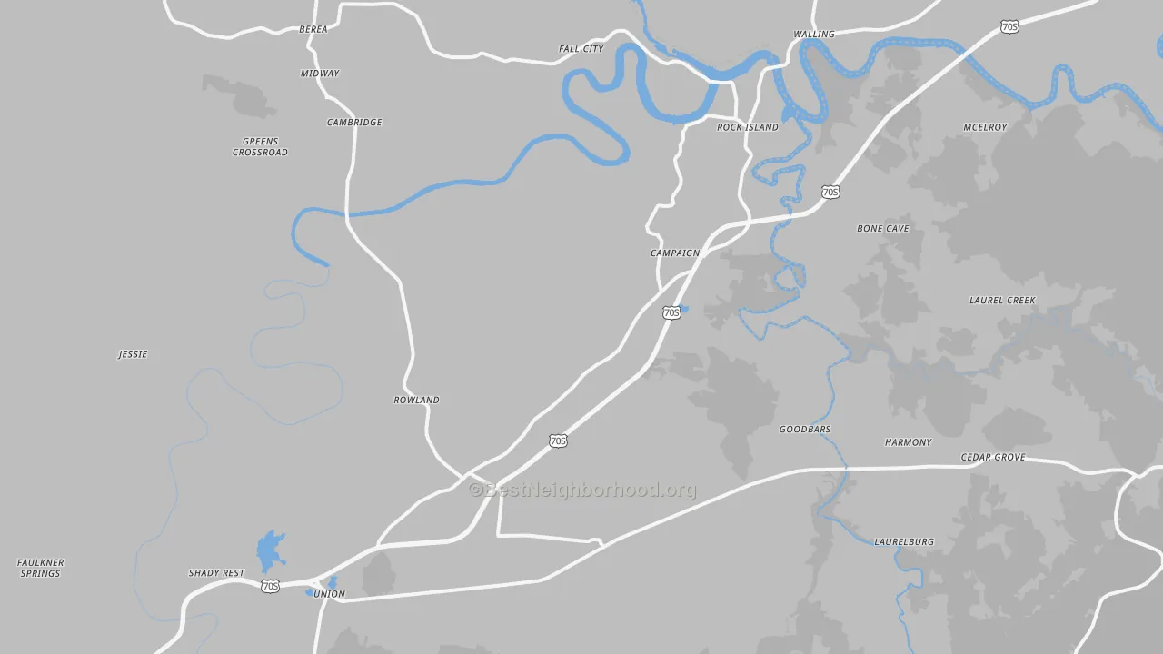 Transit Grade map of 38581, TN