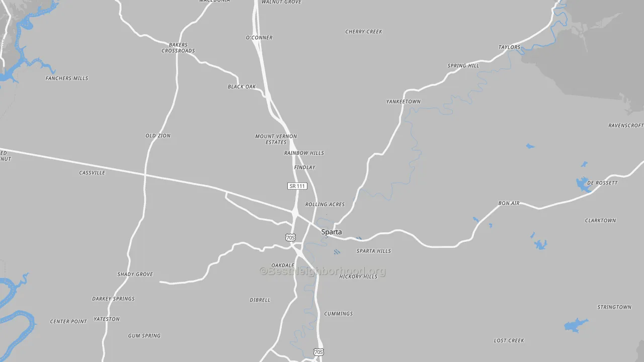 Transit Grade map of 38583, TN